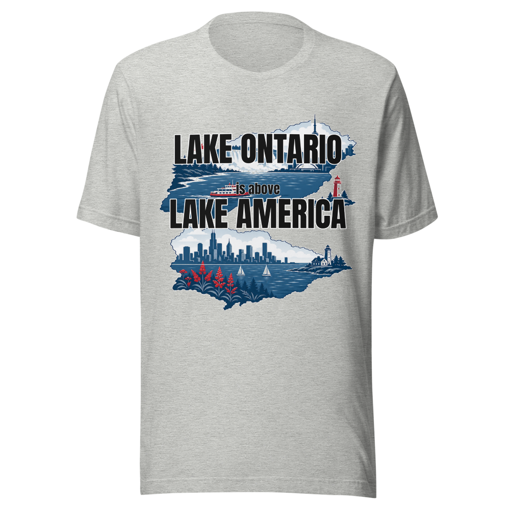 Lake Ontario above Lake America t-shirt — Map Edition